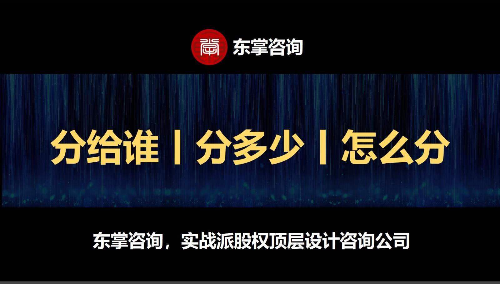 东掌咨询专业解决股权分配难题